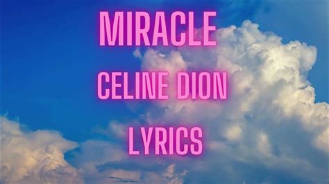 miracle celine dion lyrics.